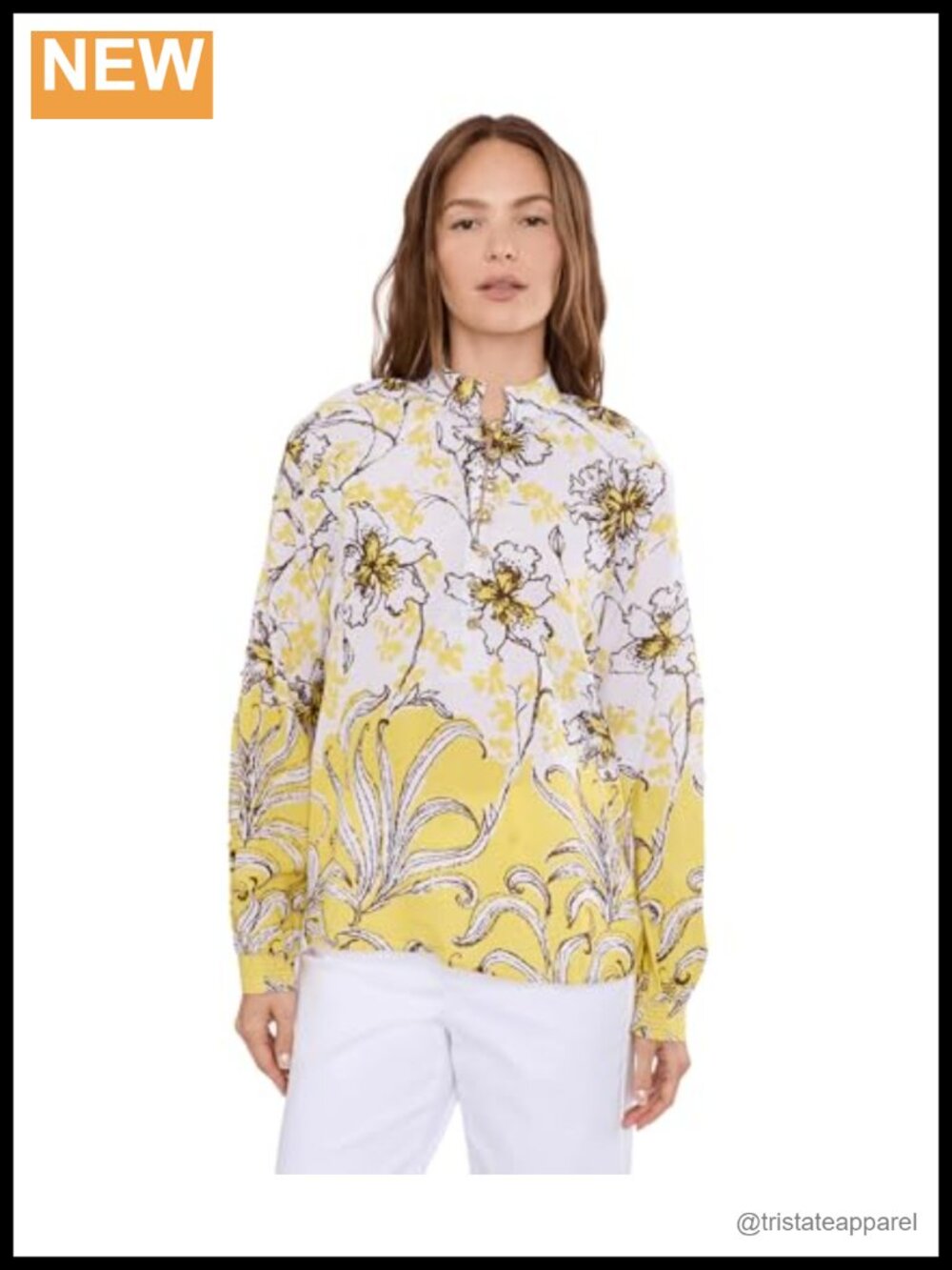 Lilly Pulitzer Renisha Long Sleeve Top Cotton Blend Blouse Floral